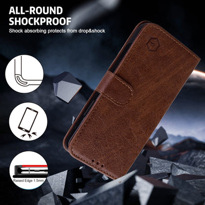 For Google Pixel 9 Pro Skin Feeling Oil Leather Texture PU + TPU Phone Case(Brown) - Google Cases by buy2fix | Online Shopping UK | buy2fix