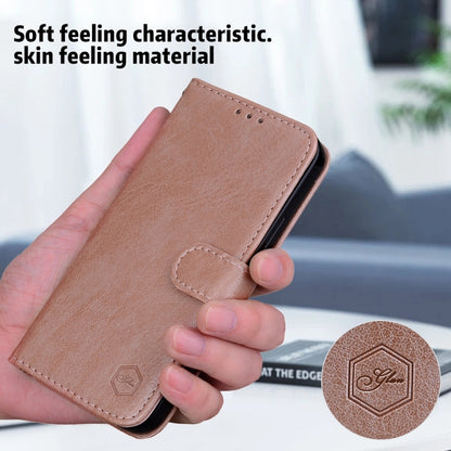 For Google Pixel 9 Pro Skin Feeling Oil Leather Texture PU + TPU Phone Case(Champagne) - Google Cases by buy2fix | Online Shopping UK | buy2fix