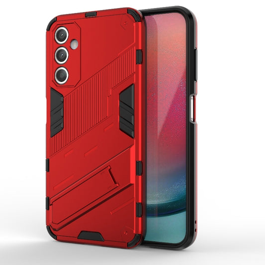 For Samsung Galaxy A25 5G Punk Armor 2 in 1 PC + TPU Shockproof Phone Case with Invisible Holder(Red) - Galaxy Phone Cases by buy2fix | Online Shopping UK | buy2fix