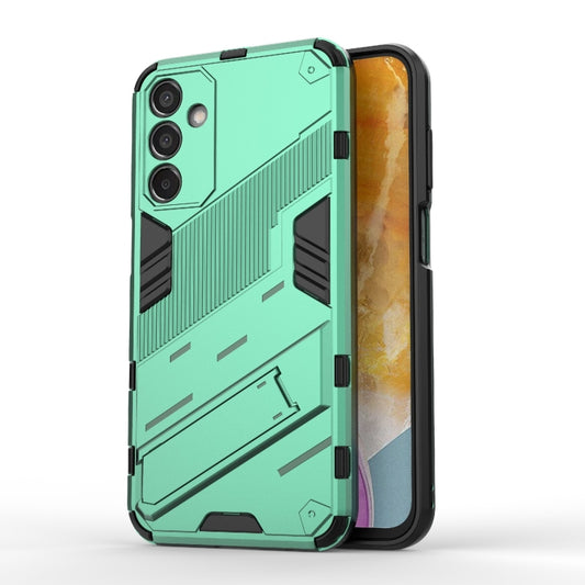 For Samsung Galaxy M15 5G Global Punk Armor 2 in 1 PC + TPU Shockproof Phone Case with Invisible Holder(Green) - Galaxy Phone Cases by buy2fix | Online Shopping UK | buy2fix