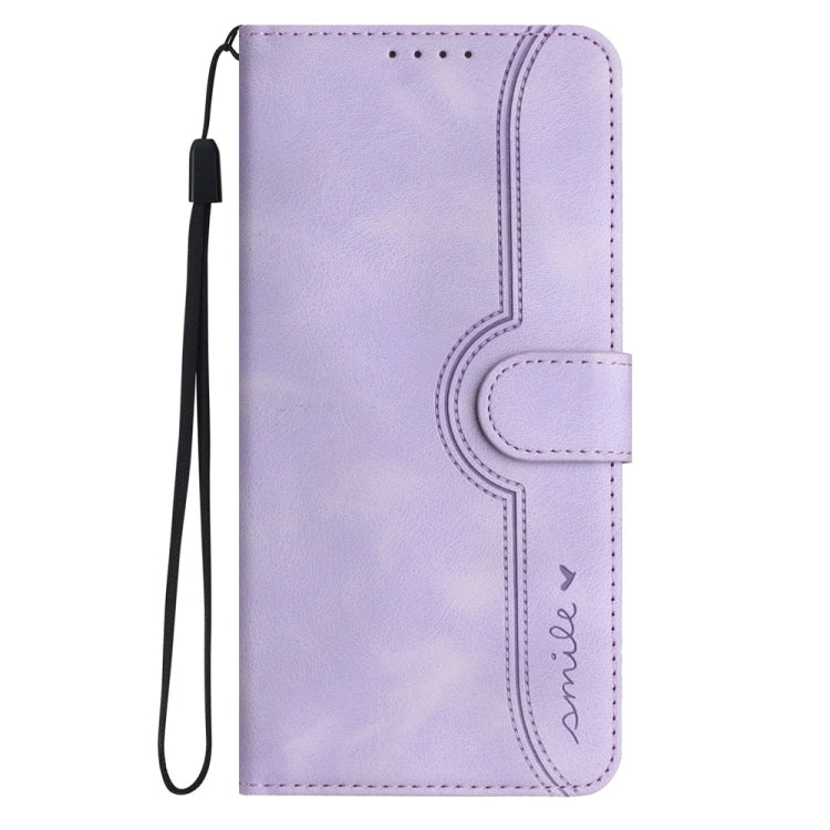 For Motorola Moto G Power 5G 2024 Heart Pattern Skin Feel Leather Phone Case(Purple) - Motorola Cases by buy2fix | Online Shopping UK | buy2fix