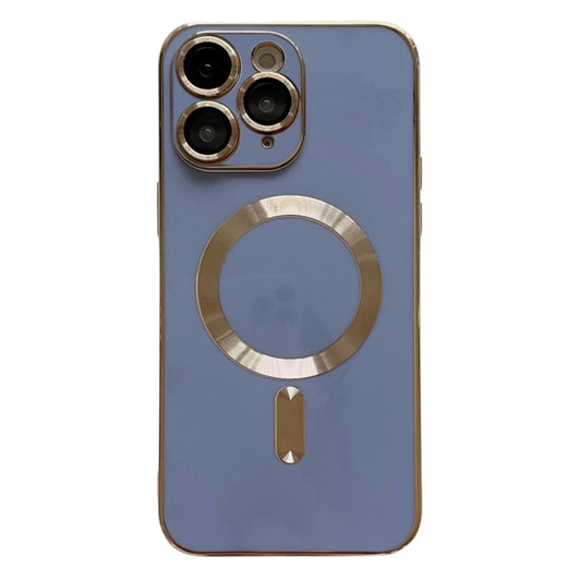 For iPhone 11 Pro Max Magsafe Plating TPU Phone Case with Lens Film(Light Blue) - iPhone 11 Pro Max Cases by buy2fix | Online Shopping UK | buy2fix