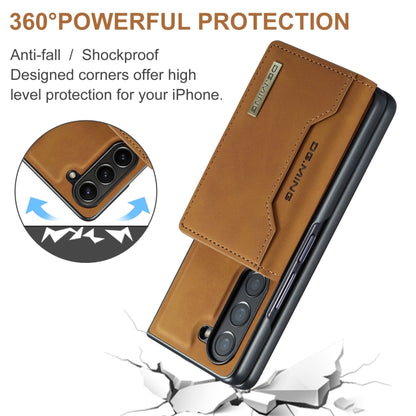 For Samsung Galaxy Z Fold6 DG.MING M2 Series 3-Fold Multi Card Bag + Magnetic Phone Case(Brown) - Galaxy Z Fold6 5G Cases by DG.MING | Online Shopping UK | buy2fix