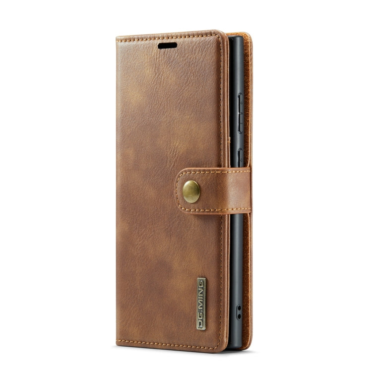 For Samsung Galaxy S24 Ultra 5G DG.MING Crazy Horse Texture Detachable Magnetic Leather Case(Brown) - Galaxy S24 Ultra 5G Cases by DG.MING | Online Shopping UK | buy2fix