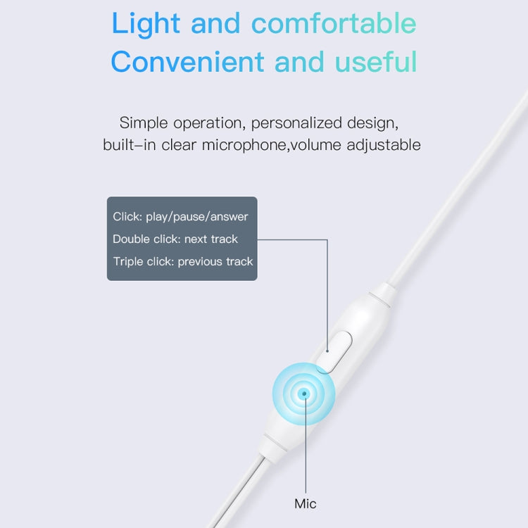 TOTU EP-2 3.5mm In-Ear Wired Earphone, Cable Length:1.2m(White) - In Ear Wired Earphone by TOTUDESIGN | Online Shopping UK | buy2fix