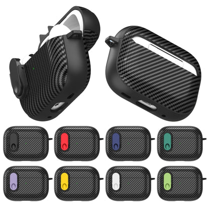 For AirPods 3 Carbon Fiber Texture Wireless Earphones Case with Security Lock(Green) - For AirPods 3 by buy2fix | Online Shopping UK | buy2fix