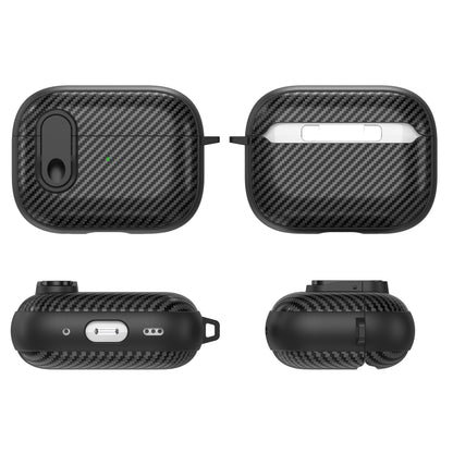 For AirPods 3 Carbon Fiber Texture Wireless Earphones Case with Security Lock(Green) - For AirPods 3 by buy2fix | Online Shopping UK | buy2fix