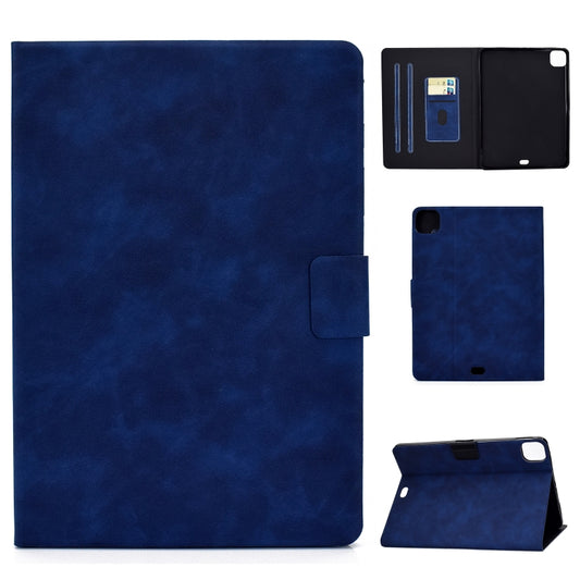 For iPad Pro 11 2024 Cowhide Texture Leather Smart Tablet Case(Blue) - iPad Pro 11 2024 Cases by buy2fix | Online Shopping UK | buy2fix