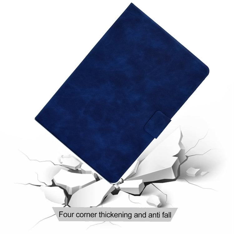 For iPad Pro 11 2024 Cowhide Texture Leather Smart Tablet Case(Blue) - iPad Pro 11 2024 Cases by buy2fix | Online Shopping UK | buy2fix