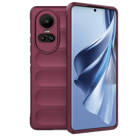 For OPPO Reno10 5G Global Magic Shield TPU + Flannel Phone Case(Wine Red) - OPPO Cases by buy2fix | Online Shopping UK | buy2fix