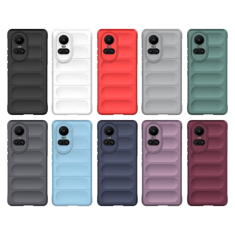 For OPPO Reno10 5G Global Magic Shield TPU + Flannel Phone Case(Dark Grey) - OPPO Cases by buy2fix | Online Shopping UK | buy2fix