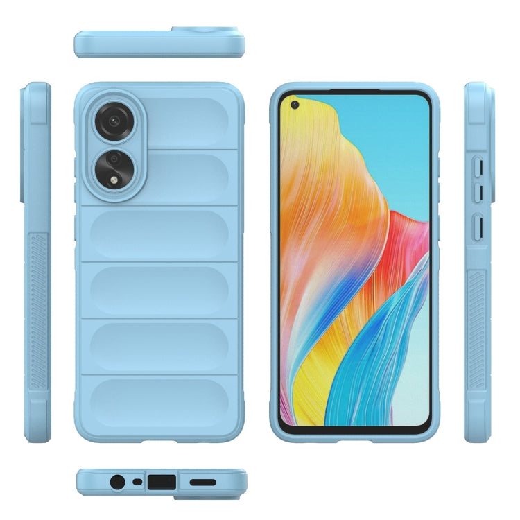 For OPPO A78 4G Global Magic Shield TPU + Flannel Phone Case(Light Blue) - OPPO Cases by buy2fix | Online Shopping UK | buy2fix