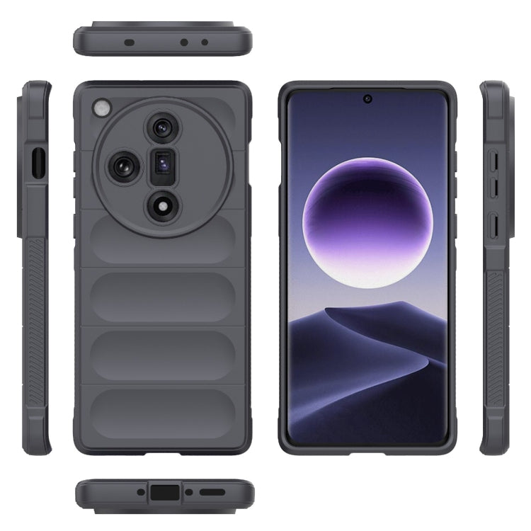 For OPPO Find X7 5G Magic Shield TPU + Flannel Phone Case(Dark Grey) - OPPO Cases by buy2fix | Online Shopping UK | buy2fix