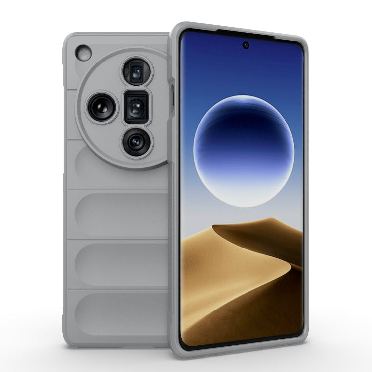 For OPPO Find X7 Ultra 5G Magic Shield TPU + Flannel Phone Case(Grey) - Find X7 Ultra Cases by buy2fix | Online Shopping UK | buy2fix