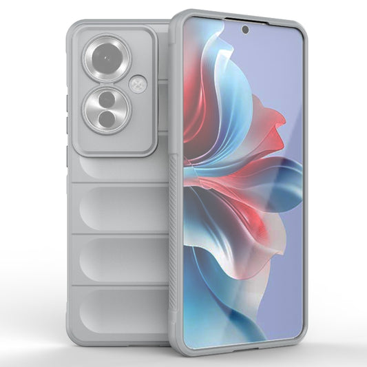 For OPPO Reno11 F 5G Global Magic Shield TPU + Flannel Phone Case(Grey) - Reno11 F Cases by buy2fix | Online Shopping UK | buy2fix