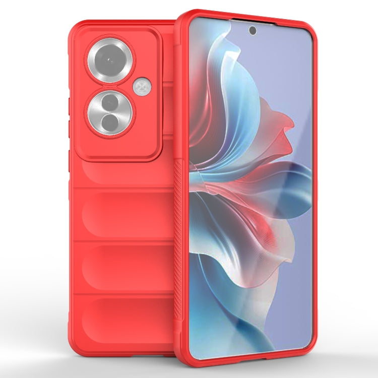 For OPPO Reno11 F 5G Global Magic Shield TPU + Flannel Phone Case(Red) - Reno11 F Cases by buy2fix | Online Shopping UK | buy2fix