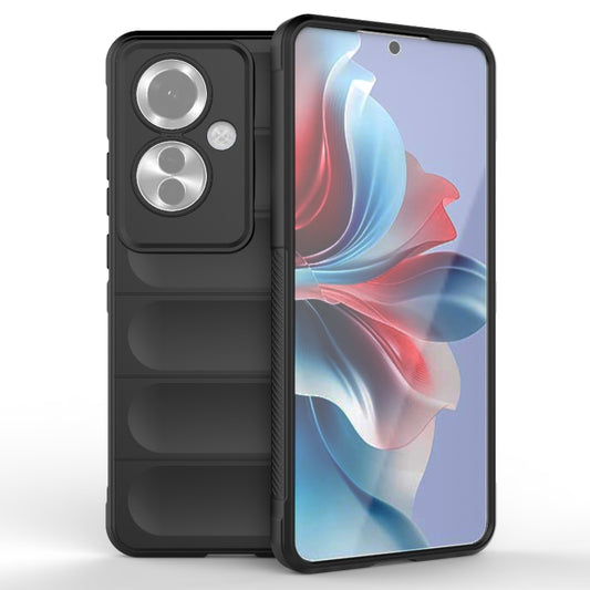 For OPPO Reno11 F 5G Global Magic Shield TPU + Flannel Phone Case(Black) - Reno11 F Cases by buy2fix | Online Shopping UK | buy2fix