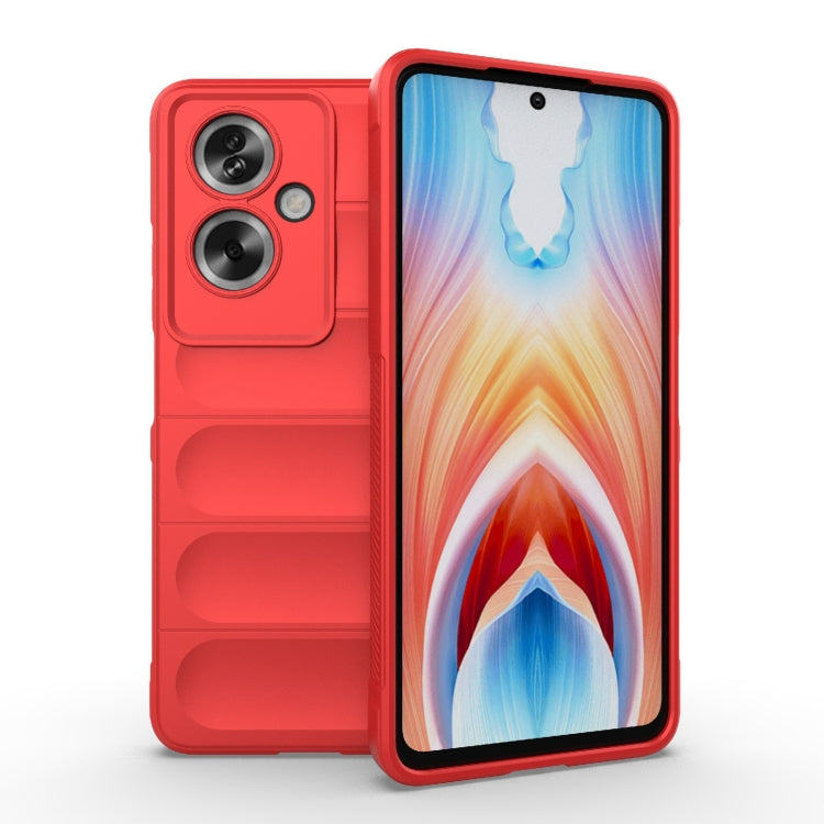 For OPPO A79 5G Global Magic Shield TPU + Flannel Phone Case(Red) - OPPO Cases by buy2fix | Online Shopping UK | buy2fix