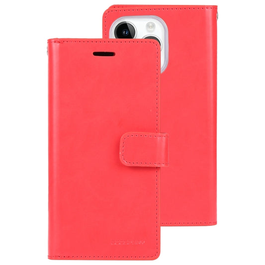 For iPhone 15 Pro Max GOOSPERY MANSOOR DIARY 9 Card Slots Leather Phone Case(Red) - iPhone 15 Pro Max Cases by GOOSPERY | Online Shopping UK | buy2fix