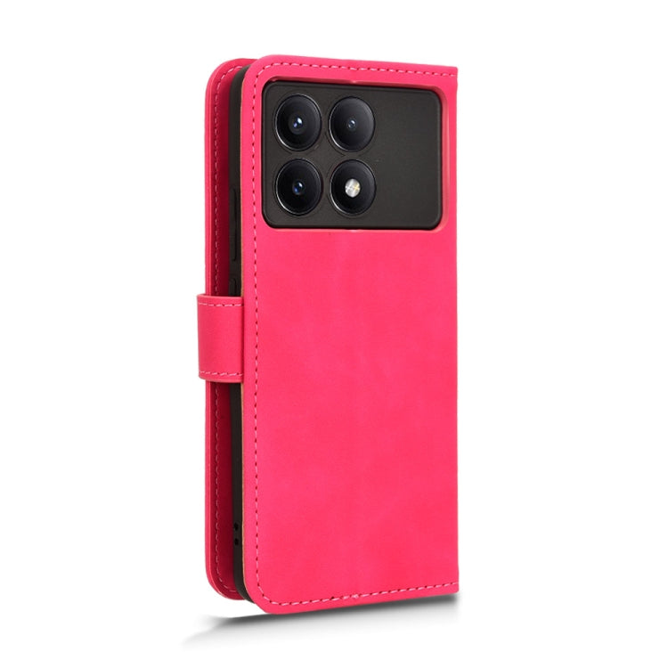 For Xiaomi Redmi K70E Skin Feel Magnetic Flip Leather Phone Case(Rose Red) - K70E Cases by buy2fix | Online Shopping UK | buy2fix