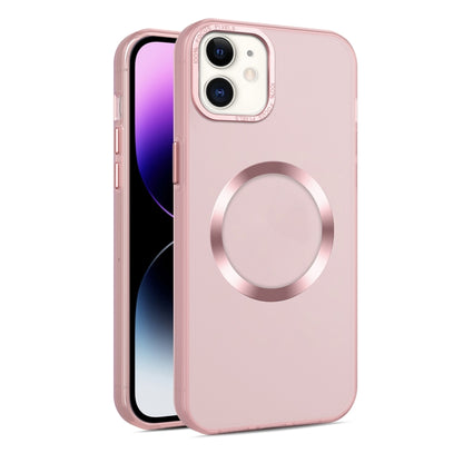 For iPhone 11 CD Texture MagSafe Frosted Translucent Phone Case(Pink) - iPhone 11 Cases by buy2fix | Online Shopping UK | buy2fix