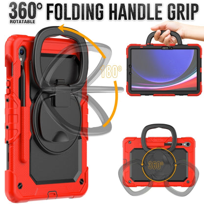 For Samsung Galaxy Tab S9 D Type Silicone Hybrid PC Tablet Case with Handle Holder(Red) - Galaxy Tab S9 Cases by buy2fix | Online Shopping UK | buy2fix