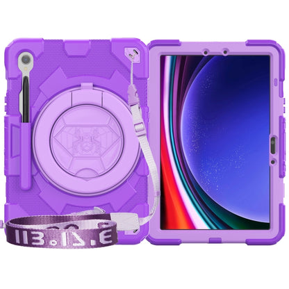 For Samsung Galaxy Tab S9 Spider Rotation Handle Silicone Hybrid PC Tablet Case(Purple) - Galaxy Tab S9 Cases by buy2fix | Online Shopping UK | buy2fix