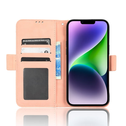 For iPhone 16 Pro Max Skin Feel Calf Texture Card Slots Leather Phone Case(Pink) - iPhone 16 Pro Max Cases by buy2fix | Online Shopping UK | buy2fix