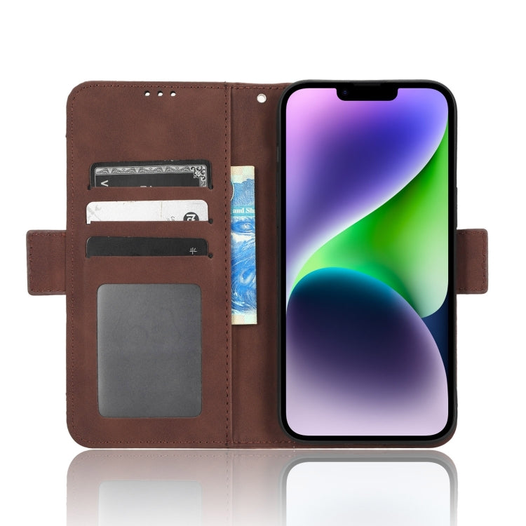 For iPhone 16 Pro Max Skin Feel Calf Texture Card Slots Leather Phone Case(Brown) - iPhone 16 Pro Max Cases by buy2fix | Online Shopping UK | buy2fix