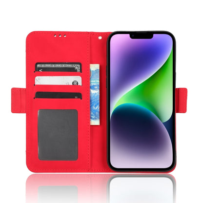 For iPhone 16 Plus Skin Feel Calf Texture Card Slots Leather Phone Case(Red) - iPhone 16 Plus Cases by buy2fix | Online Shopping UK | buy2fix