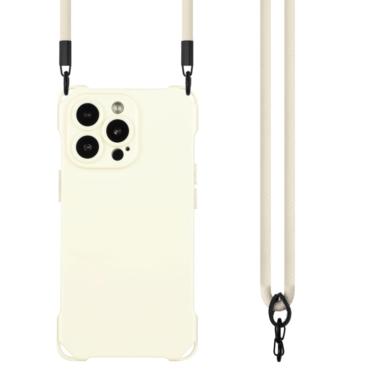 For iPhone 16 Pro Four-corner Shockproof TPU Phone Case with Lanyard(White) - iPhone 16 Pro Cases by buy2fix | Online Shopping UK | buy2fix