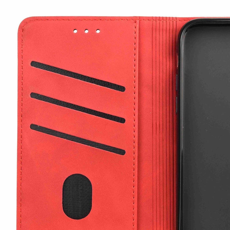 For iPhone 16 Pro Max Skin Feel Splicing Leather Phone Case(Red) - iPhone 16 Pro Max Cases by buy2fix | Online Shopping UK | buy2fix