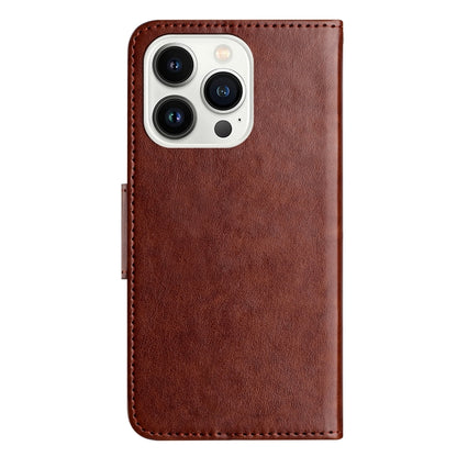 For iPhone 16 Pro Max Butterfly Flower Pattern Flip Leather Phone Case(Brown) - iPhone 16 Pro Max Cases by buy2fix | Online Shopping UK | buy2fix