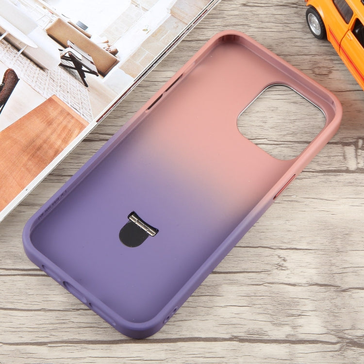 For iPhone 15 Plus Gradient MagSafe Holder Liquid TPU Hybrid PC Phone Case(Pink Purple) - iPhone 15 Plus Cases by buy2fix | Online Shopping UK | buy2fix