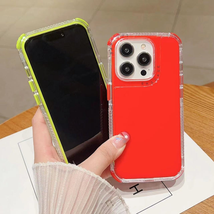 For iPhone 16 Dreamland 3 in 1 Solid Color Transparent Frame PC + TPU Phone Case(Rose Red) - iPhone 16 Cases by buy2fix | Online Shopping UK | buy2fix