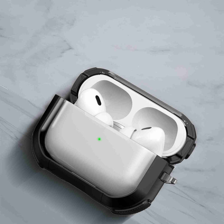 For AirPods Pro 2 Thunder Transparent Armor Wireless Earphones Protective Case(Green) - For AirPods Pro 2 by buy2fix | Online Shopping UK | buy2fix