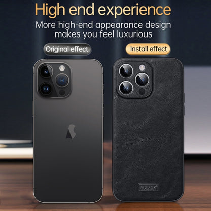 For iPhone 16 Pro SULADA Shockproof TPU Hybrid Handmade Leather Phone Case(Black) - iPhone 16 Pro Cases by SULADA | Online Shopping UK | buy2fix