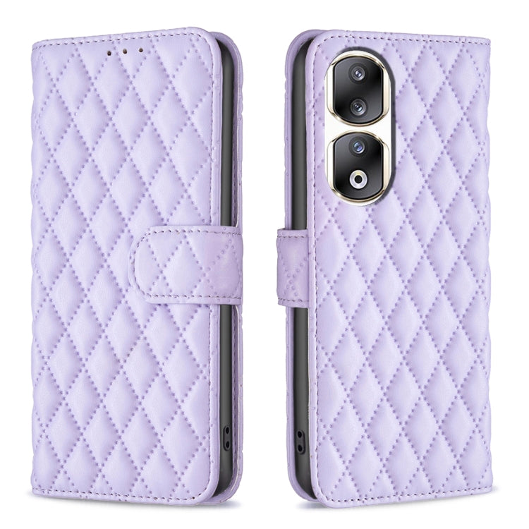 For Honor 90 Pro Diamond Lattice Wallet Flip Leather Phone Case(Purple) - Honor Cases by buy2fix | Online Shopping UK | buy2fix