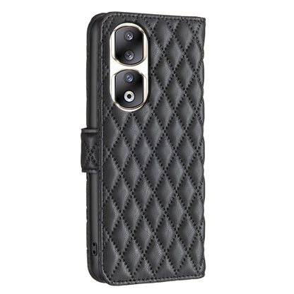 For Honor 90 Pro Diamond Lattice Wallet Flip Leather Phone Case(Black) - Honor Cases by buy2fix | Online Shopping UK | buy2fix