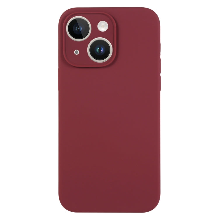 For iPhone 14 Plus Pure Color Liquid Silicone Fine Pore Phone Case(Plum) - iPhone 14 Plus Cases by buy2fix | Online Shopping UK | buy2fix