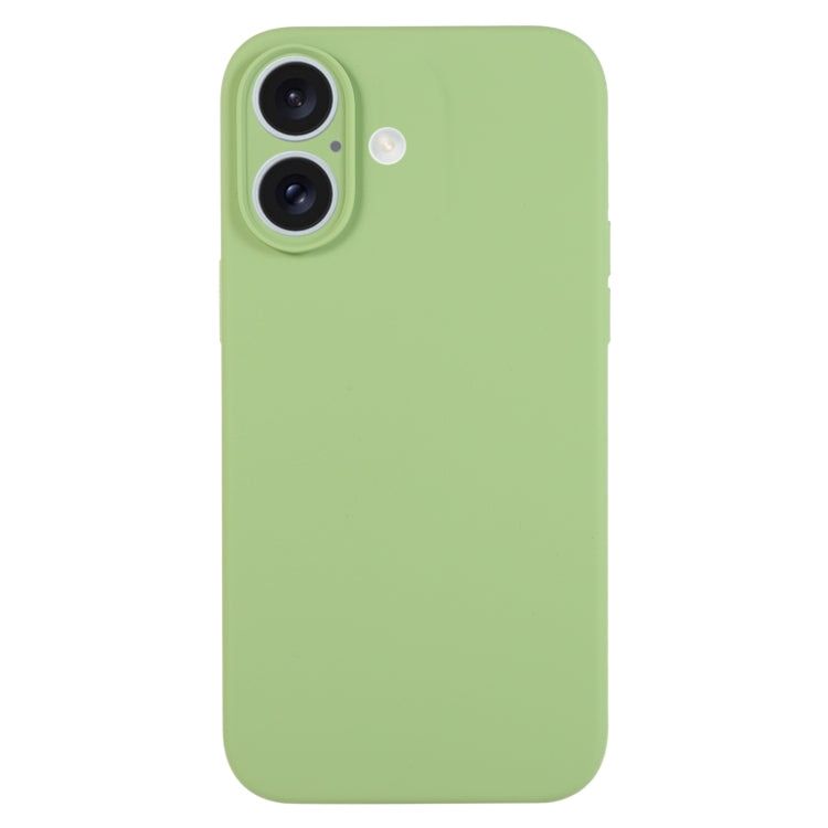 For iPhone 16 Plus Pure Color Liquid Silicone Fine Pore Phone Case(Mint Green) - iPhone 16 Plus Cases by buy2fix | Online Shopping UK | buy2fix