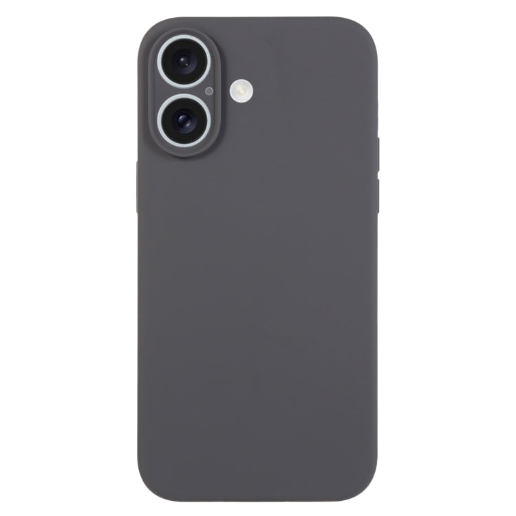 For iPhone 16 Plus Pure Color Liquid Silicone Fine Pore Phone Case(Charcoal Black) - iPhone 16 Plus Cases by buy2fix | Online Shopping UK | buy2fix