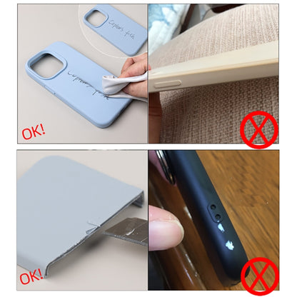 For iPhone 14 Plus Pure Color Liquid Silicone Fine Pore Phone Case(Lake Blue) - iPhone 14 Plus Cases by buy2fix | Online Shopping UK | buy2fix