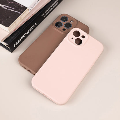 For iPhone 16 Pro Max Pure Color Liquid Silicone Fine Pore Phone Case(Grey Pink) - iPhone 16 Pro Max Cases by buy2fix | Online Shopping UK | buy2fix