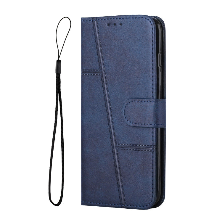 For Motorola Moto G Play 5G 2024/G 5G 2024 Stitching Calf Texture Buckle Leather Phone Case(Blue) - Motorola Cases by buy2fix | Online Shopping UK | buy2fix