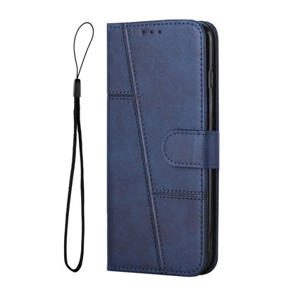 For Motorola Moto G Play 5G 2024/G 5G 2024 Stitching Calf Texture Buckle Leather Phone Case(Blue) - Motorola Cases by buy2fix | Online Shopping UK | buy2fix