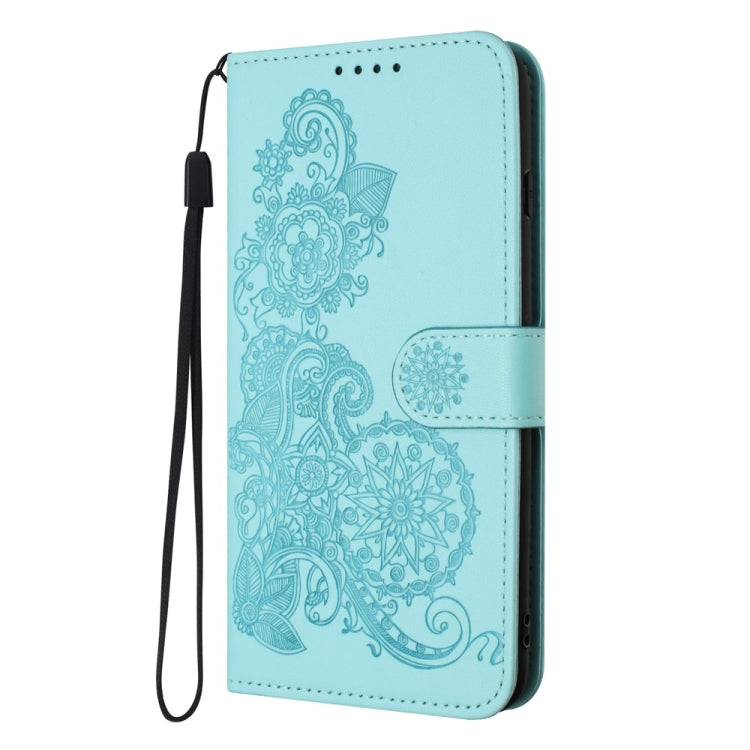 For Motorola Moto G Stylus 5G 2024 Datura Flower Embossed Flip Leather Phone Case(Light Blue) - Motorola Cases by buy2fix | Online Shopping UK | buy2fix