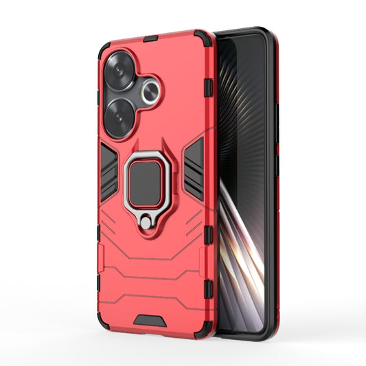 For Xiaomi Redmi Turbo 3 Shockproof PC + TPU Holder Phone Case(Red) - Xiaomi Cases by buy2fix | Online Shopping UK | buy2fix