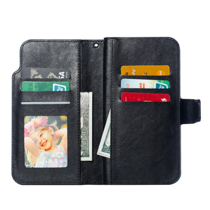 For iPhone 16 Pro Tri-Fold 9-Card Wallets Leather Phone Case(Black) - iPhone 16 Pro Cases by buy2fix | Online Shopping UK | buy2fix