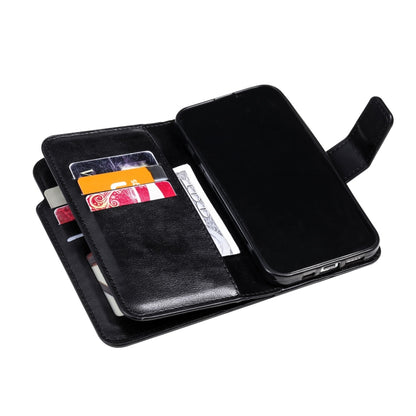 For iPhone 16 Pro Tri-Fold 9-Card Wallets Leather Phone Case(Black) - iPhone 16 Pro Cases by buy2fix | Online Shopping UK | buy2fix